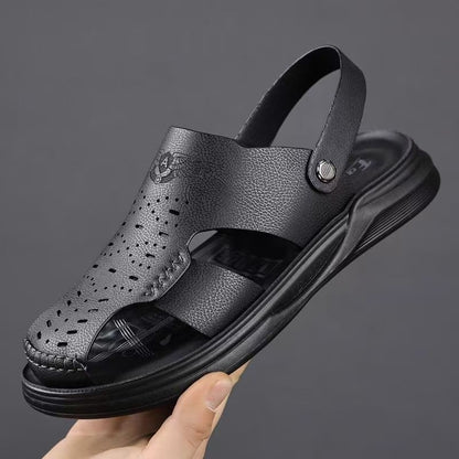 Men’s Leather Toe Sandals Outdoor Driving Casual Footwear