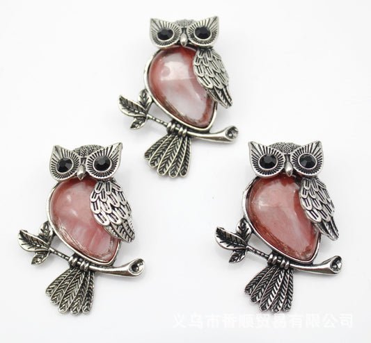 Buy DIY Alloy Owl Brooch with Crystals Stylish Pin Online