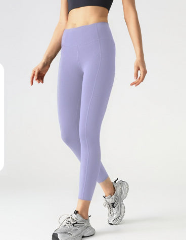 Stretchy Athletic Leggings with Mesh Side-Pockets for Fitness