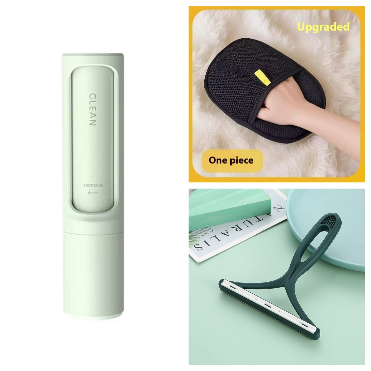 2-in-1 Pet Hair Remover Self-Cleaning Lint Brush Cats & Dogs