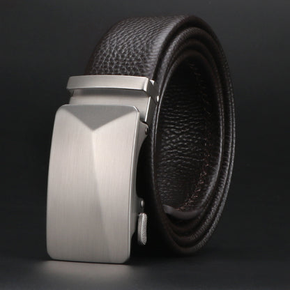 Buy Men Leather Belt with Premium Buckle for Office & Daily Wear