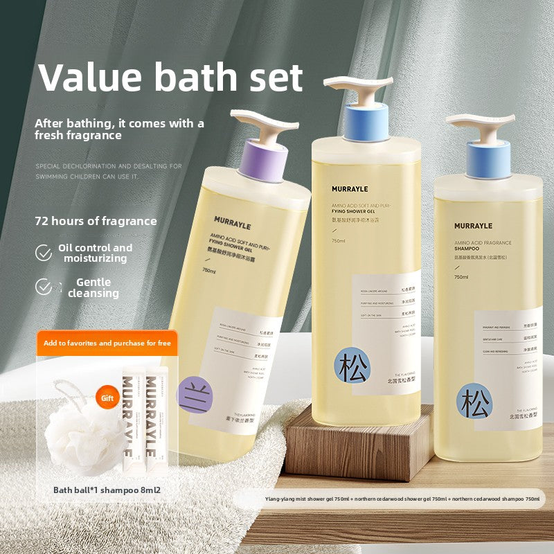 Cedar Shower Gel with 72-Hour Long-Lasting Fragrance and Mite-Removing Lotion