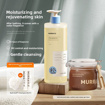 Cedar Shower Gel with 72-Hour Long-Lasting Fragrance and Mite-Removing Lotion