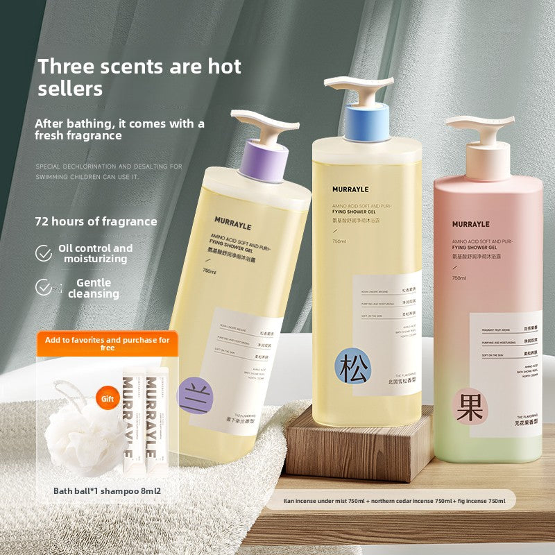 Cedar Shower Gel with 72-Hour Long-Lasting Fragrance and Mite-Removing Lotion
