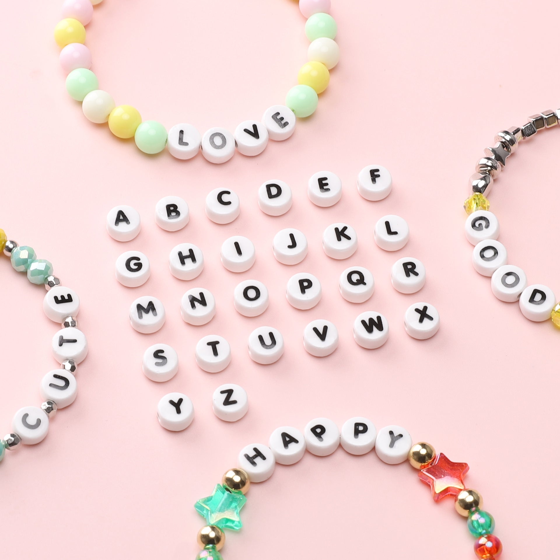 Ceramic Alphabet Beads DIY Jewelry Making