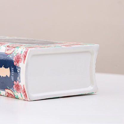 Ceramic Book-Shaped Flower Vase