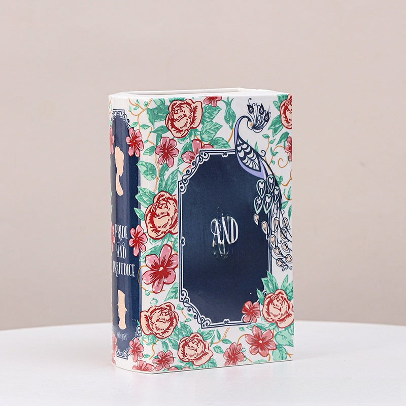 Ceramic Book-Shaped Flower Vase