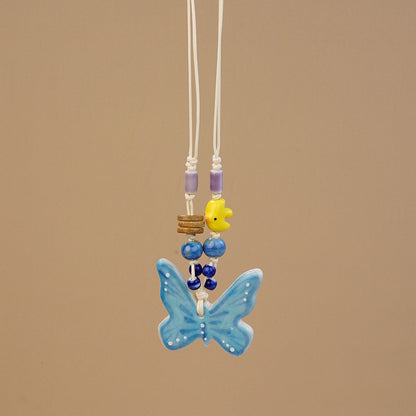 Ceramic butterfly necklace