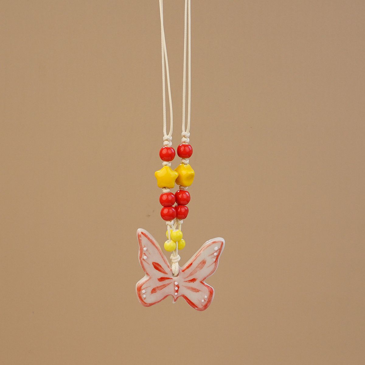 Ceramic butterfly necklace