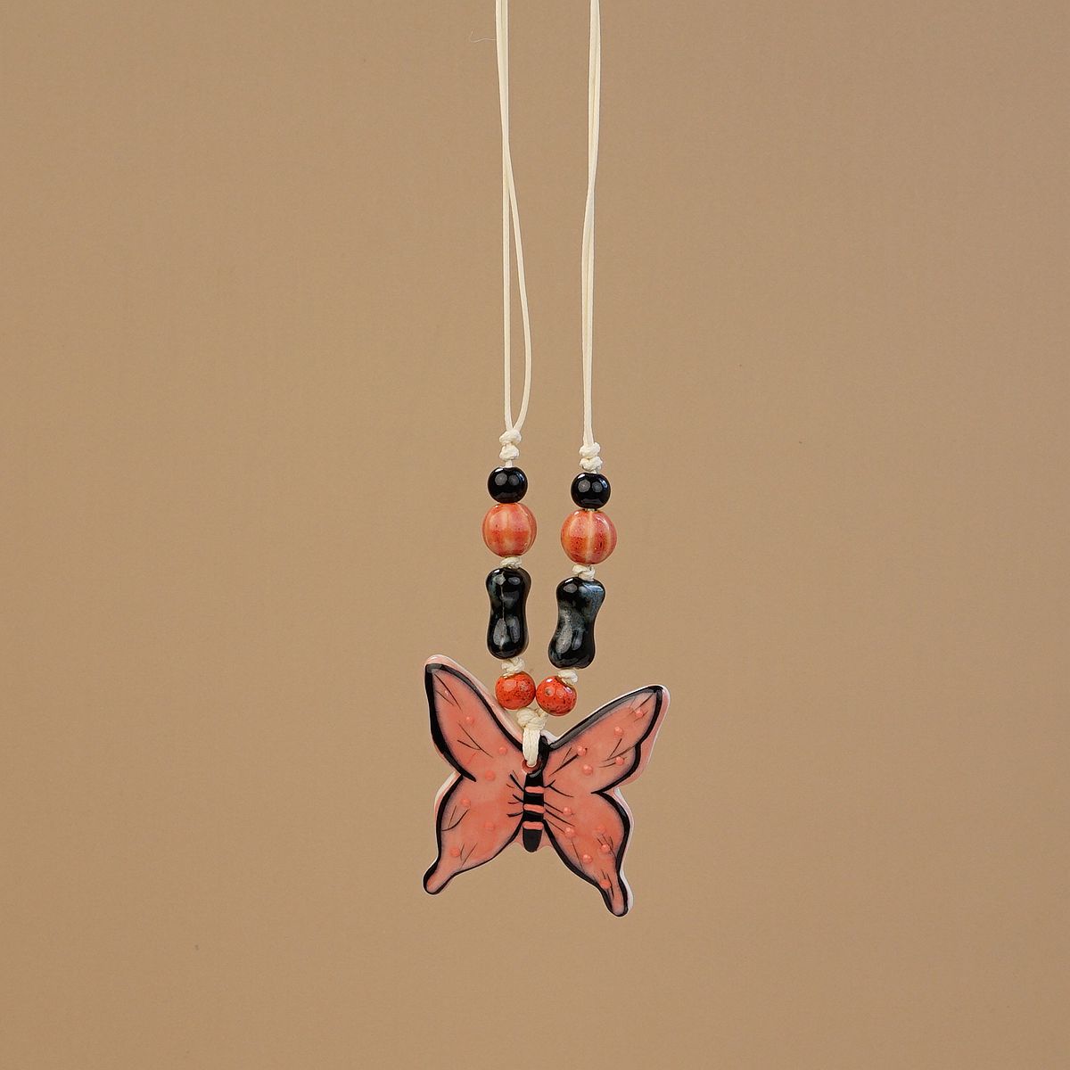 Ceramic butterfly necklace