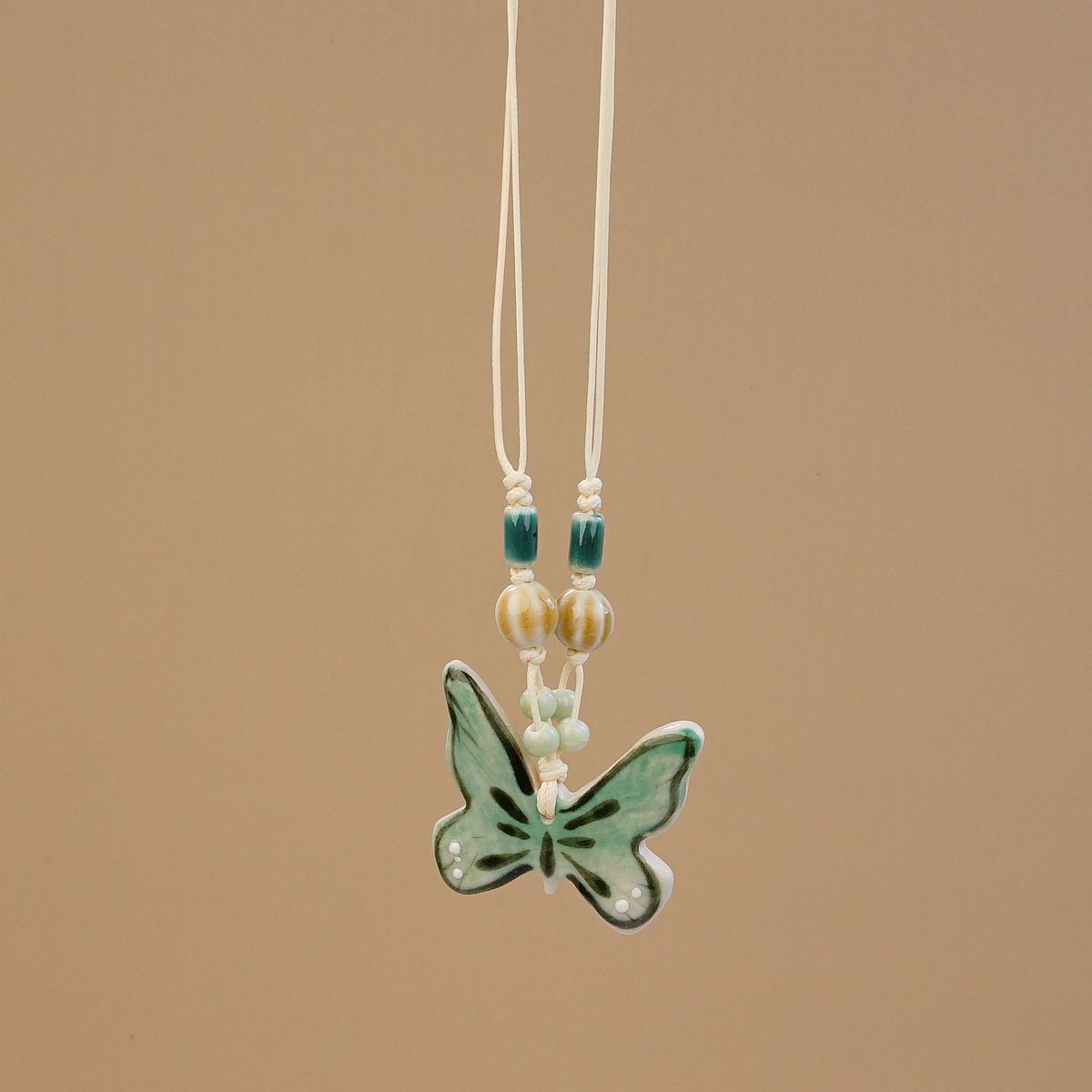 Ceramic butterfly necklace
