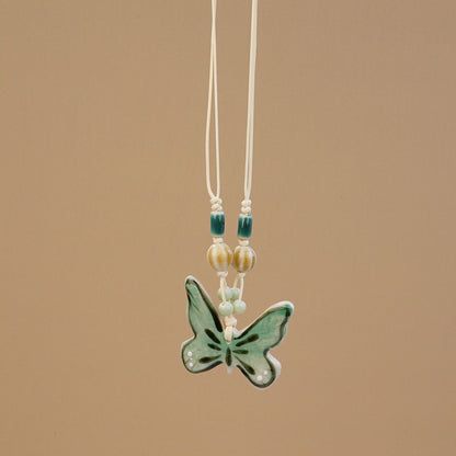 Ceramic butterfly necklace
