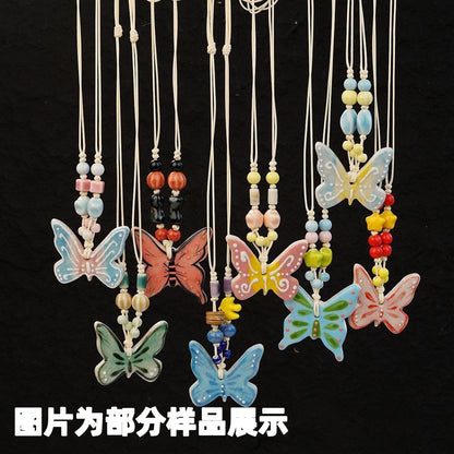 Ceramic butterfly necklace