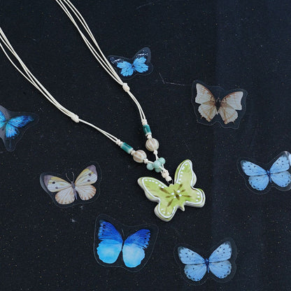 Ceramic butterfly necklace