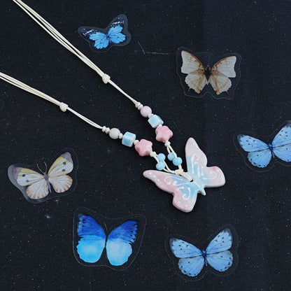 Ceramic butterfly necklace