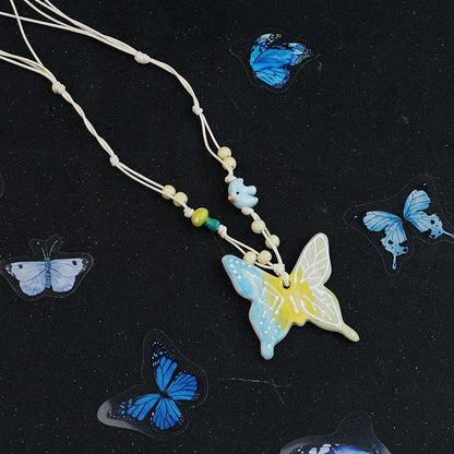 Ceramic butterfly necklace