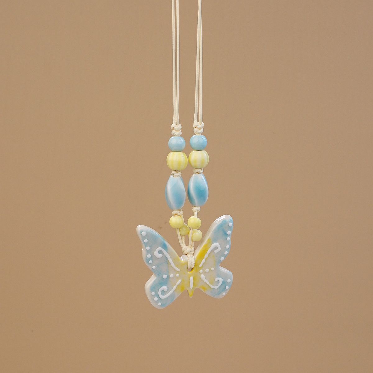 Ceramic butterfly necklace