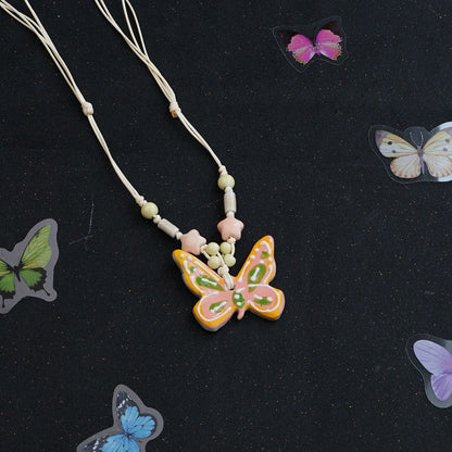 Ceramic butterfly necklace
