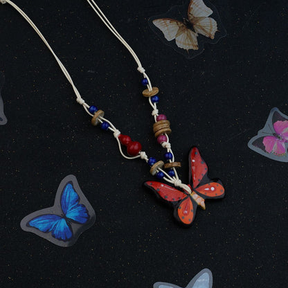 Ceramic butterfly necklace