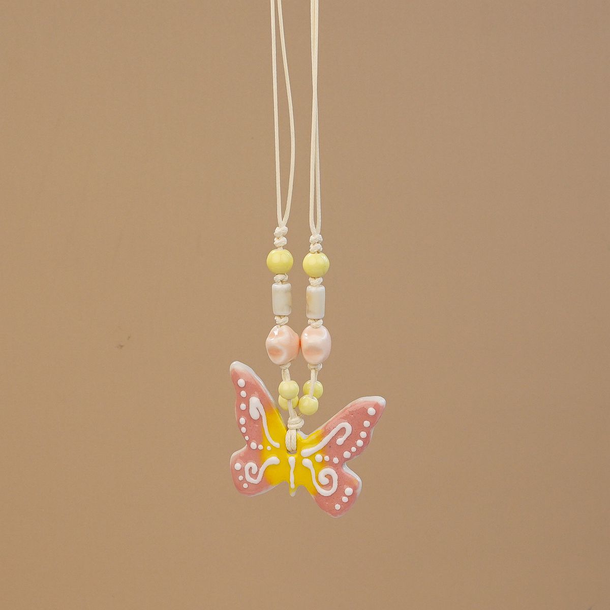Ceramic butterfly necklace