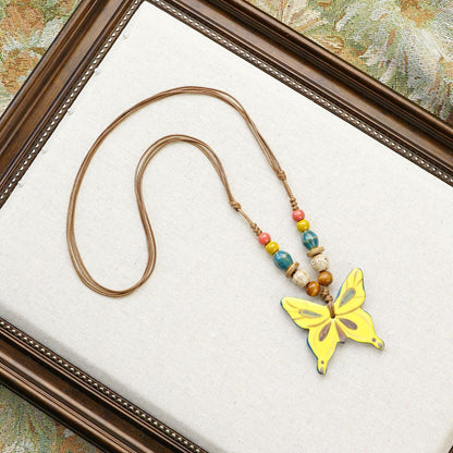 Ceramic butterfly necklace