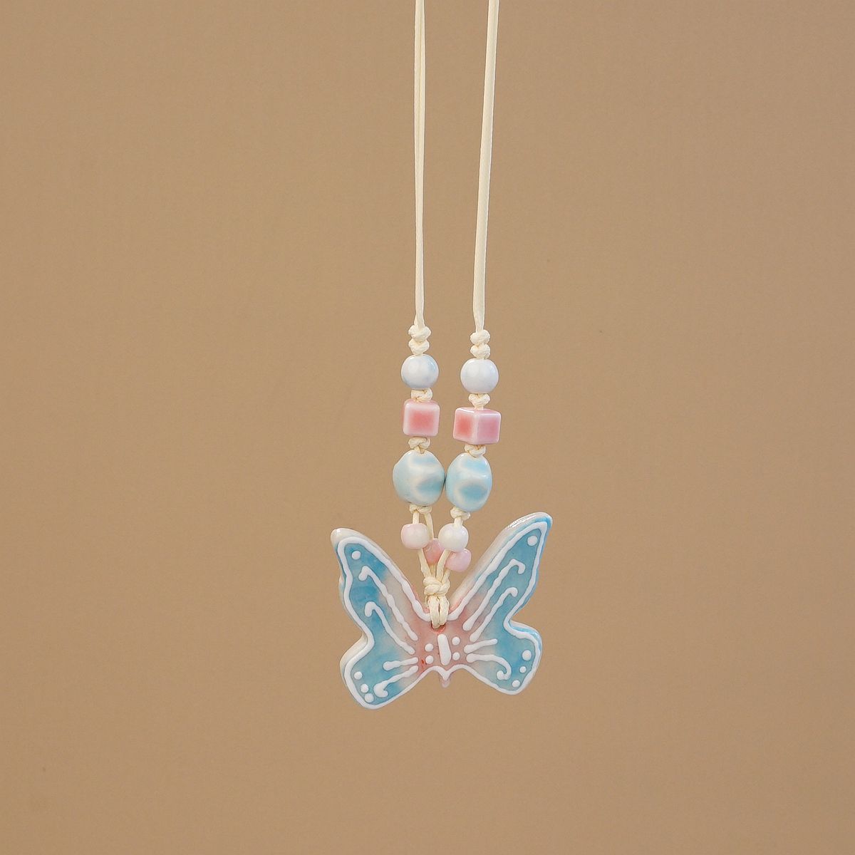 Ceramic butterfly necklace