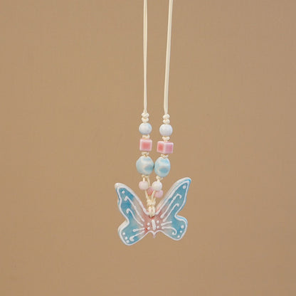 Ceramic butterfly necklace