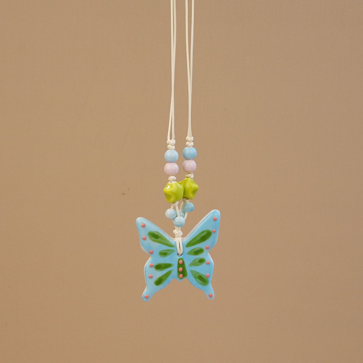 Ceramic butterfly necklace
