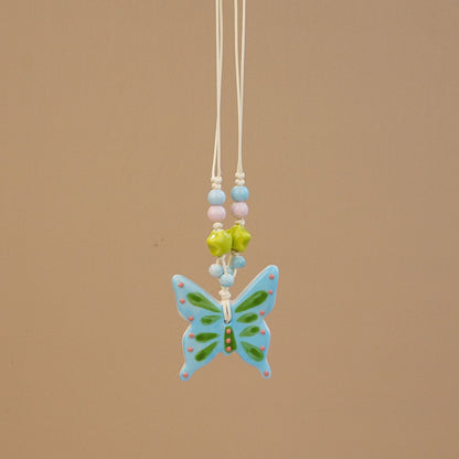 Ceramic butterfly necklace