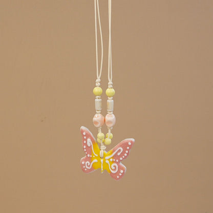 Ceramic butterfly necklace