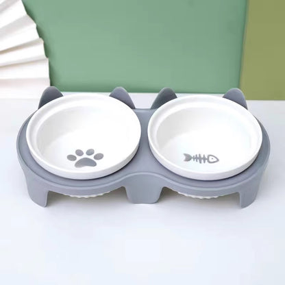 Ceramic cat food bowl