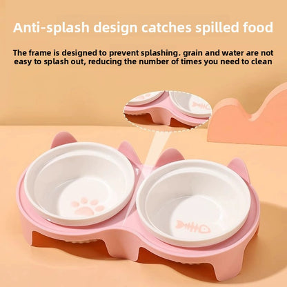 Ceramic cat food bowl