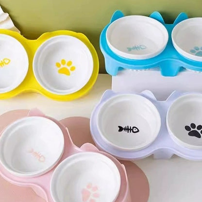 Ceramic cat food bowl