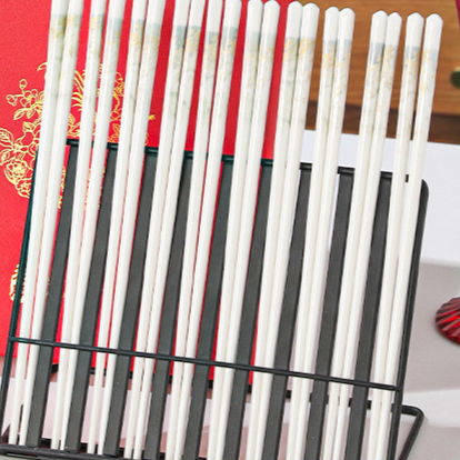 Ceramic Chopsticks Gold Rim Heat Resistant