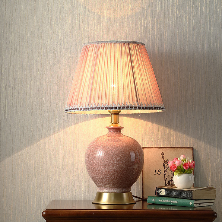 Ceramic Desk Lamp with Copper Base