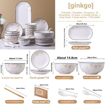 Ceramic Dishware Set for 10 People