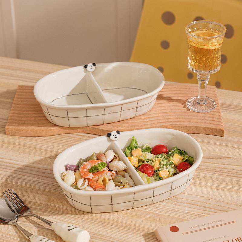 Ceramic Divided Plate with Animal Pattern