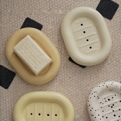 Circle soap dish cream color