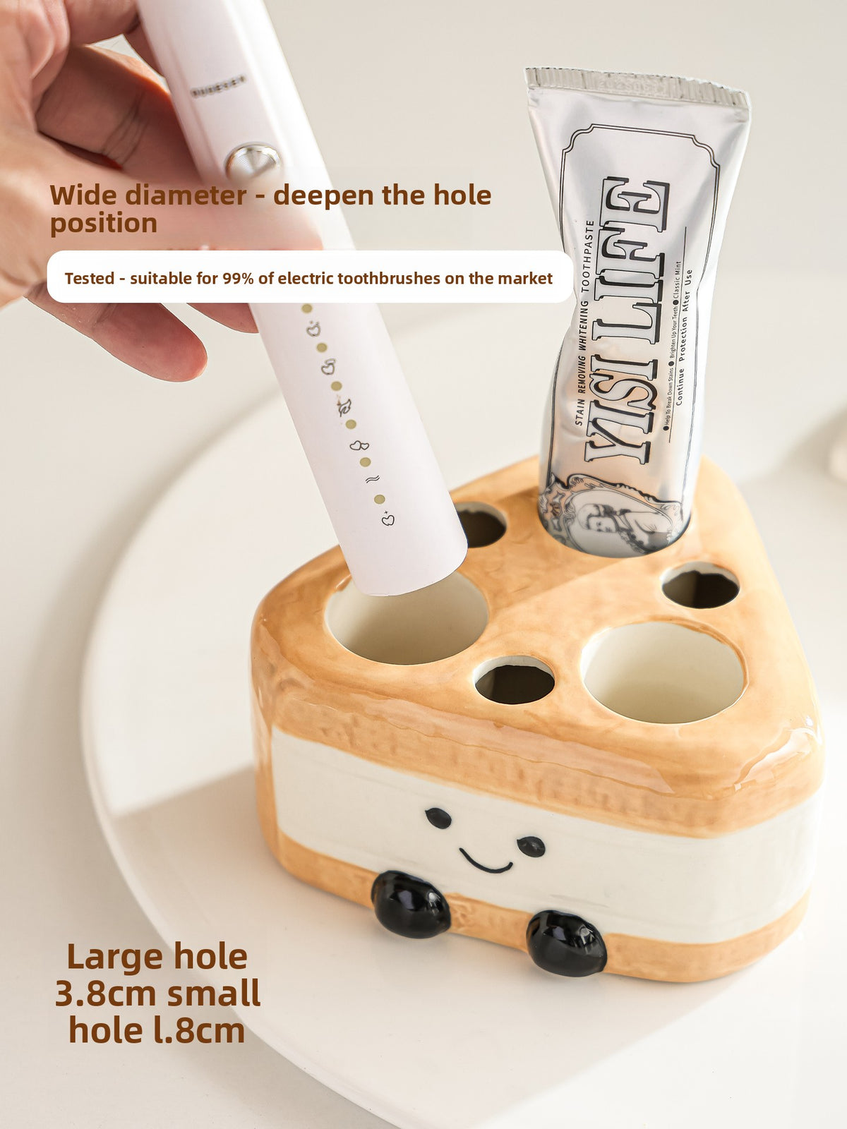 Ceramic electric toothbrush holder