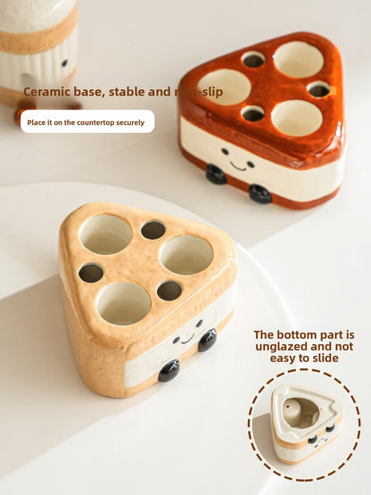 Ceramic electric toothbrush holder