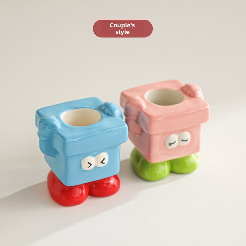 Ceramic electric toothbrush holder