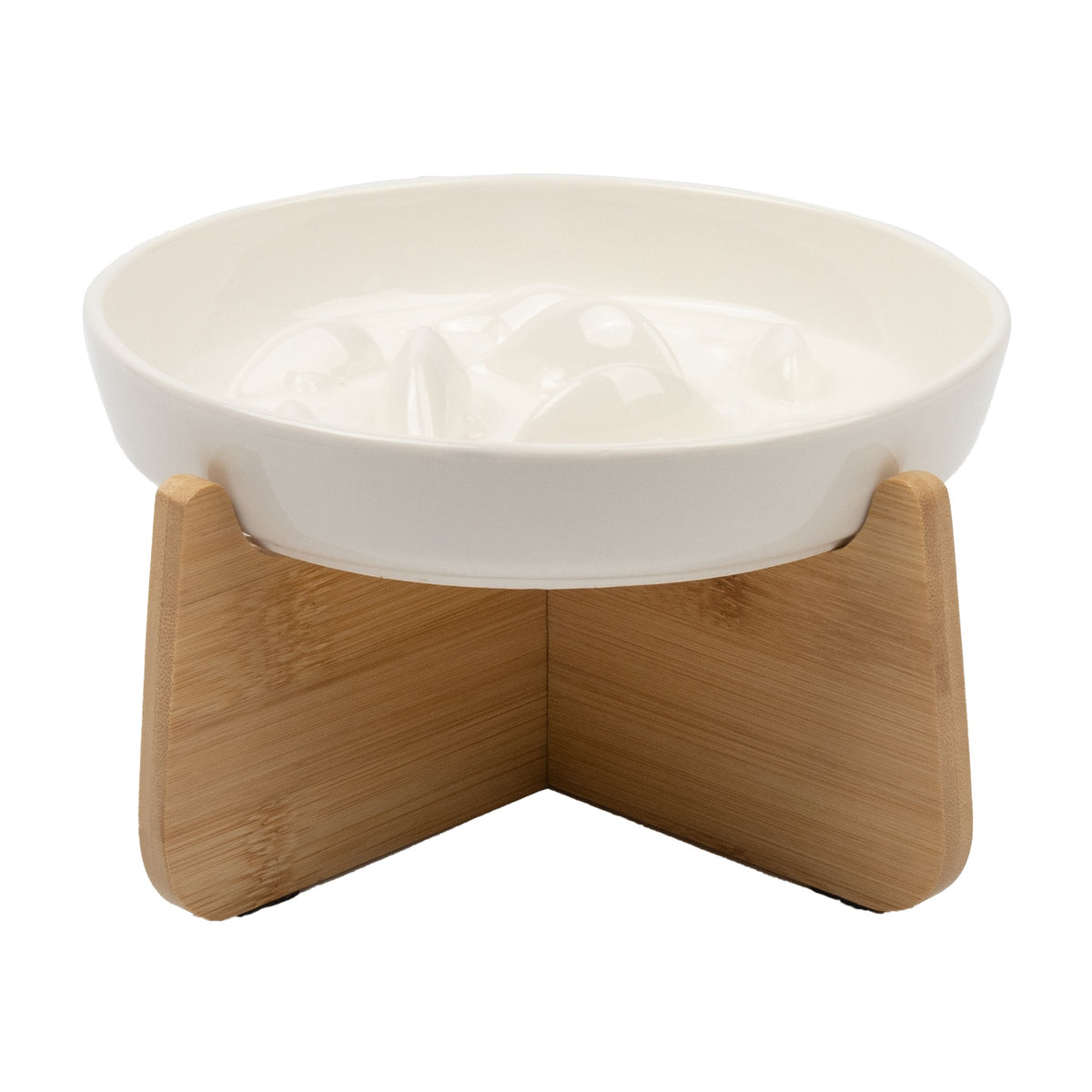 Ceramic Elevated Cat Slow Feeder Bowl