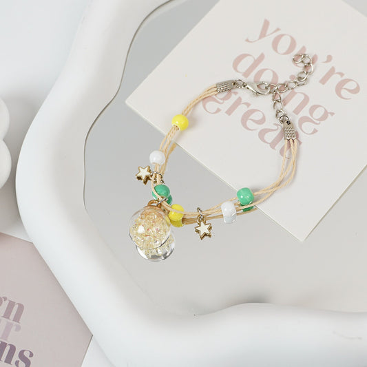 Ceramic Floral Charm Bracelet for Women