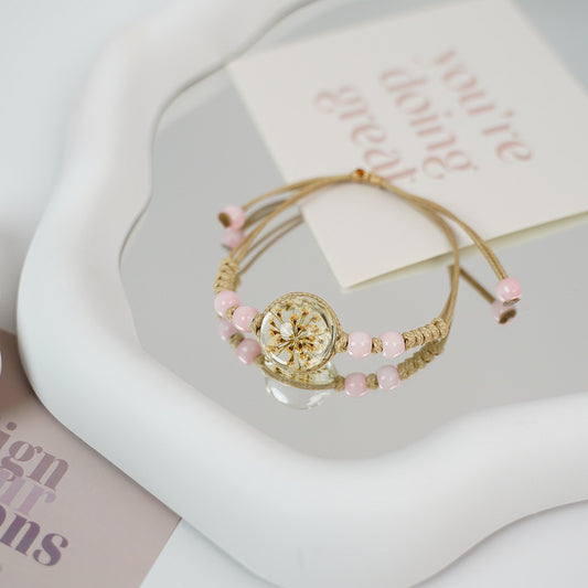 Ceramic Floral Charm Bracelet for Women