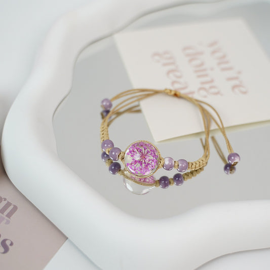Ceramic Floral Charm Bracelet for Women
