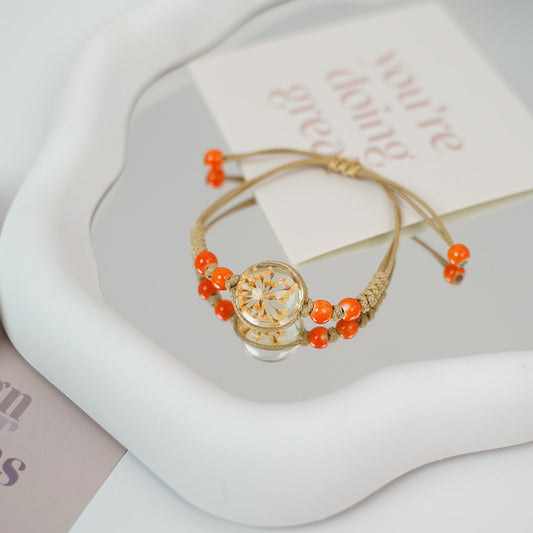 Ceramic Floral Charm Bracelet for Women