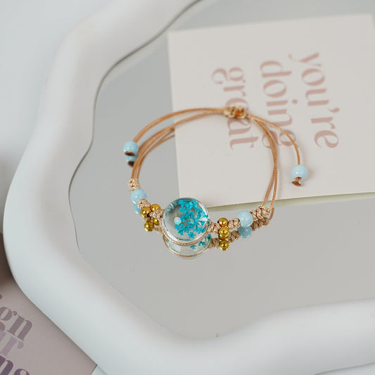 Ceramic Floral Charm Bracelet for Women