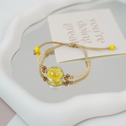 Ceramic Floral Charm Bracelet for Women