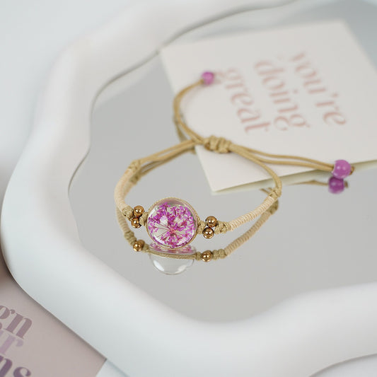 Ceramic Floral Charm Bracelet for Women