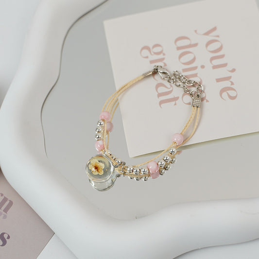 Ceramic Floral Charm Bracelet for Women